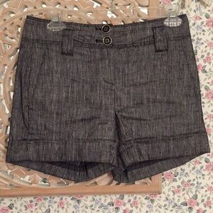 EUC White House Black Market slate linen shorts